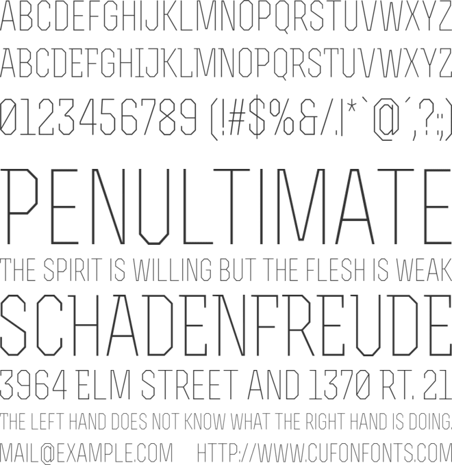 Rex Light font preview