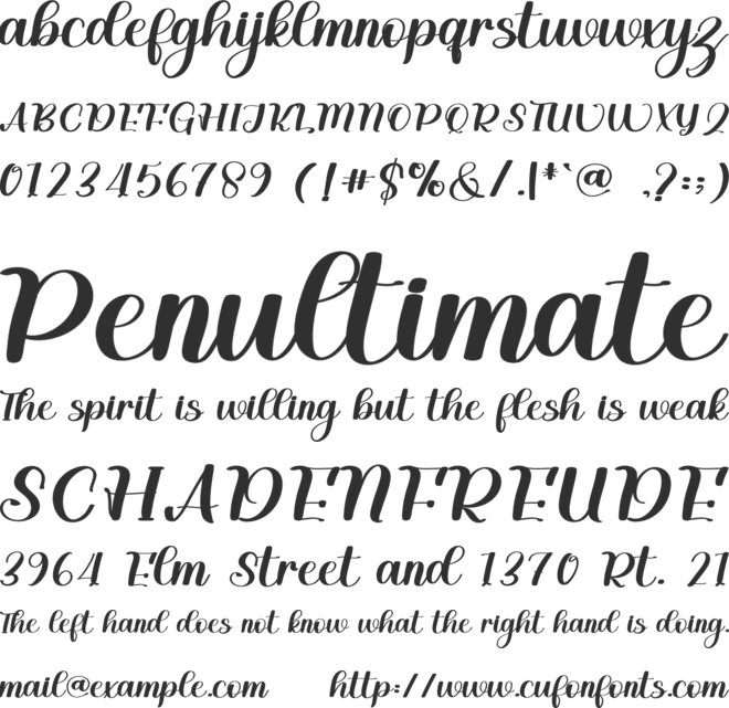 Bright font preview