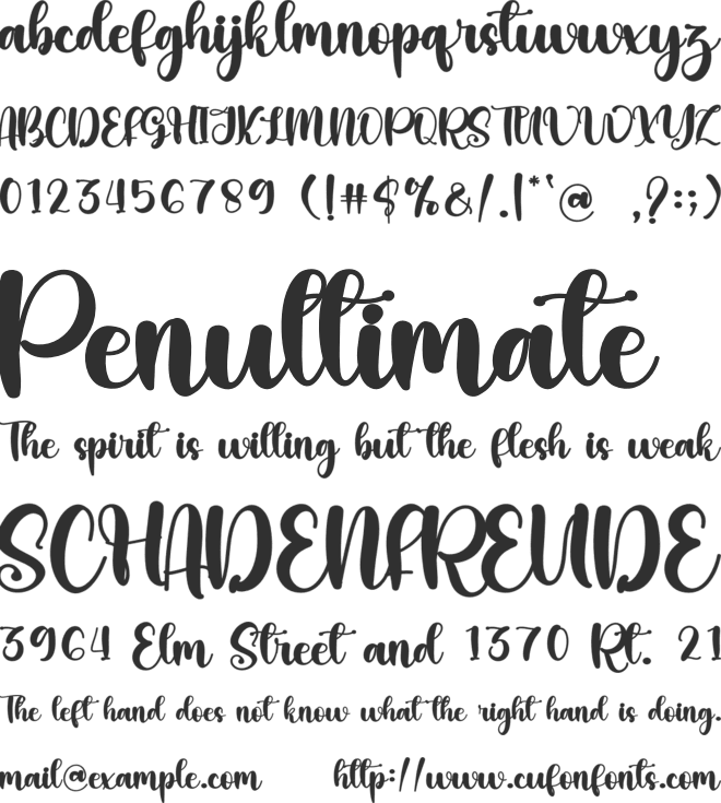 Simple October font preview