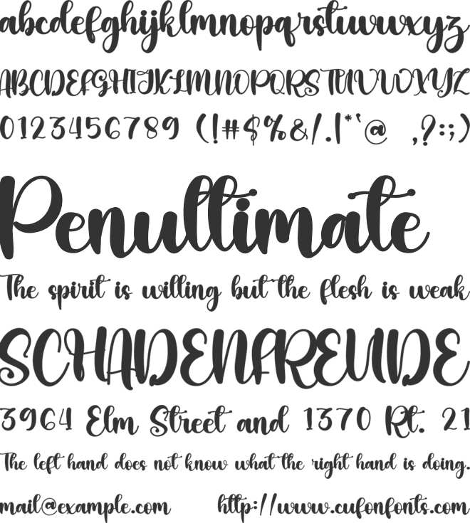 Simple October font preview