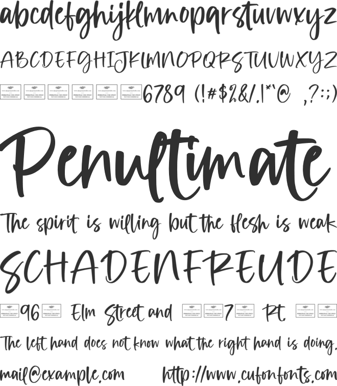 Milicent font preview