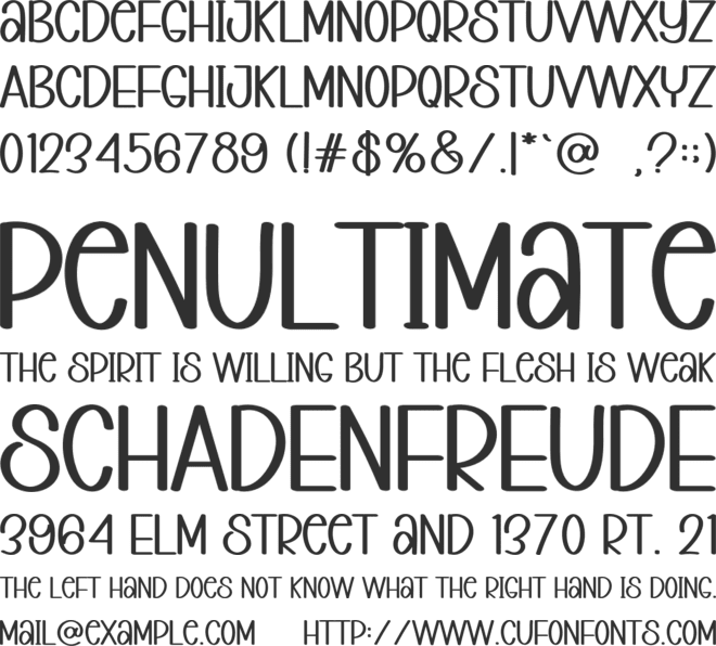 CREATIVE PLANNER font preview