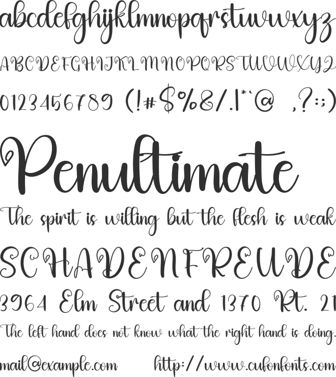 Cake font preview