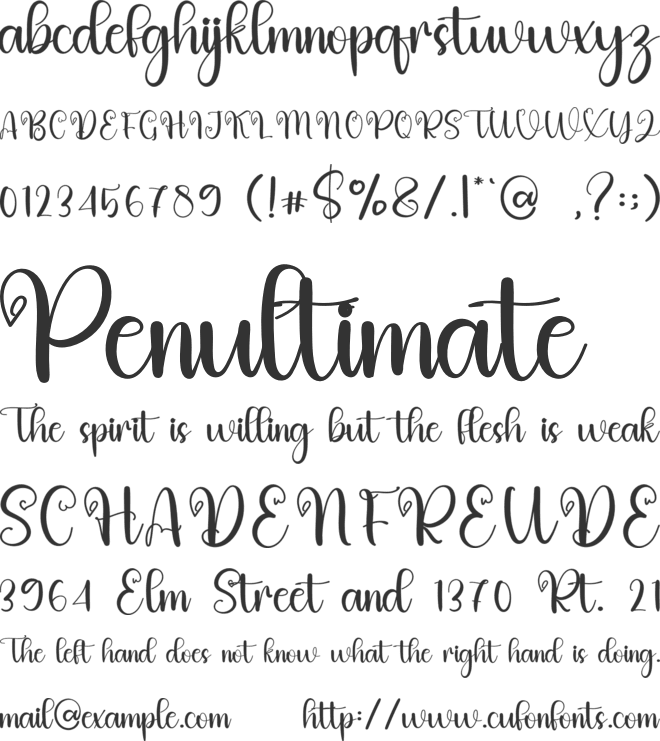 Cake font preview