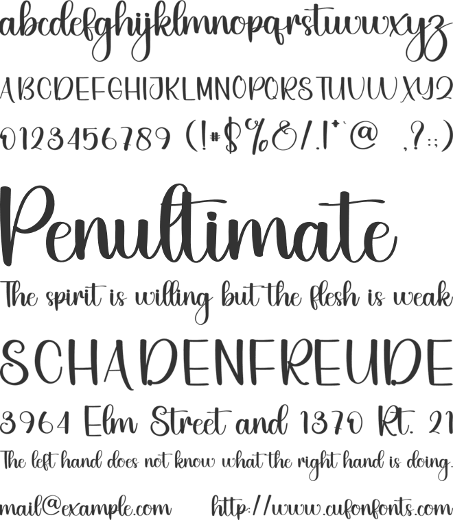 The Hospital font preview