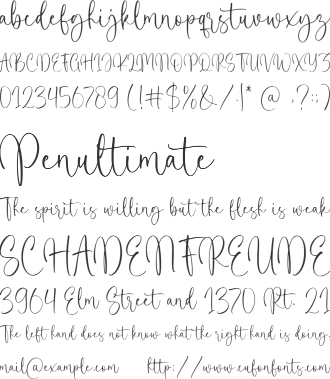 Blushing Woman font preview