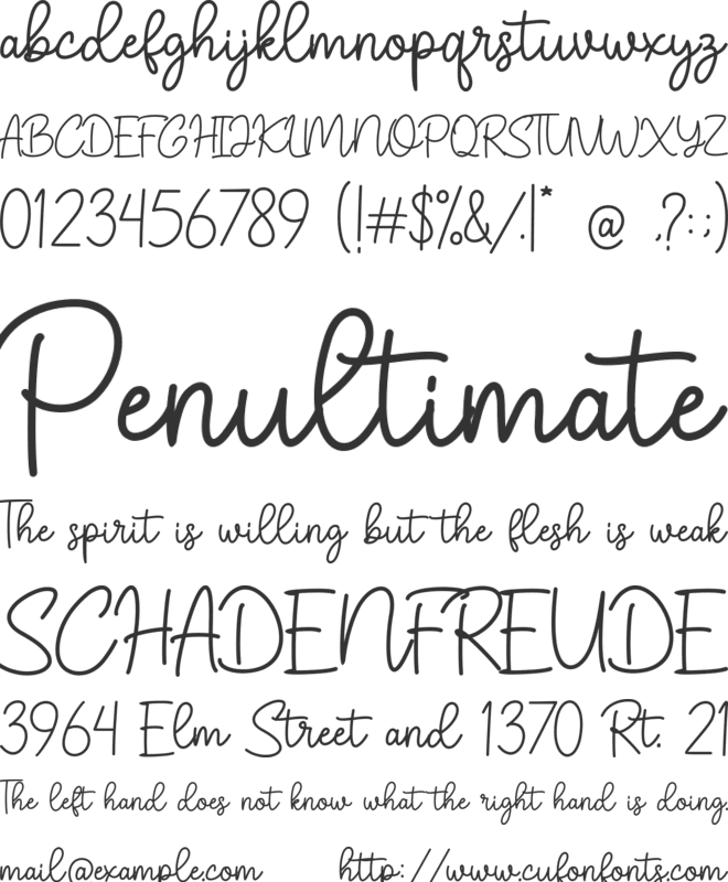 Braniella font preview