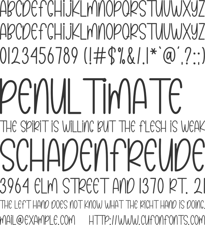 Pink March font preview