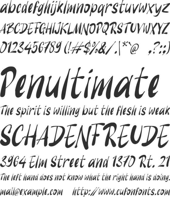 g Gink font preview
