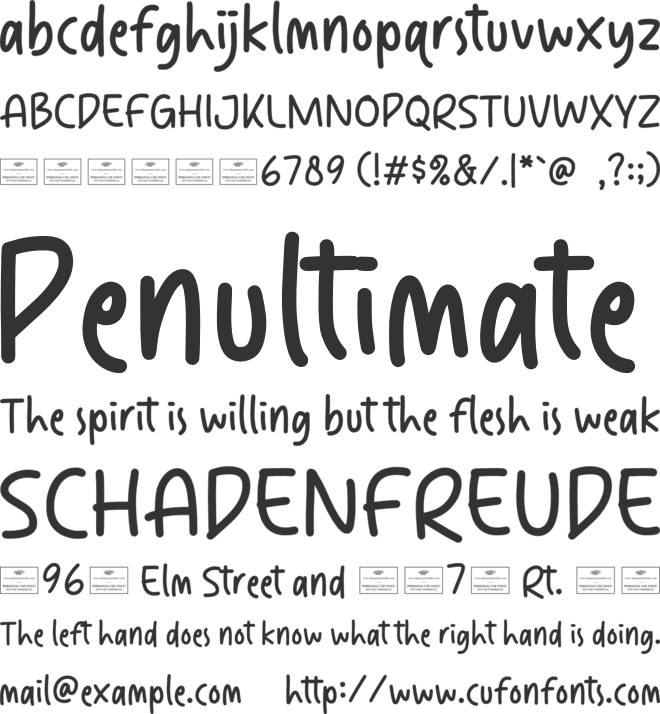 Luminous font preview