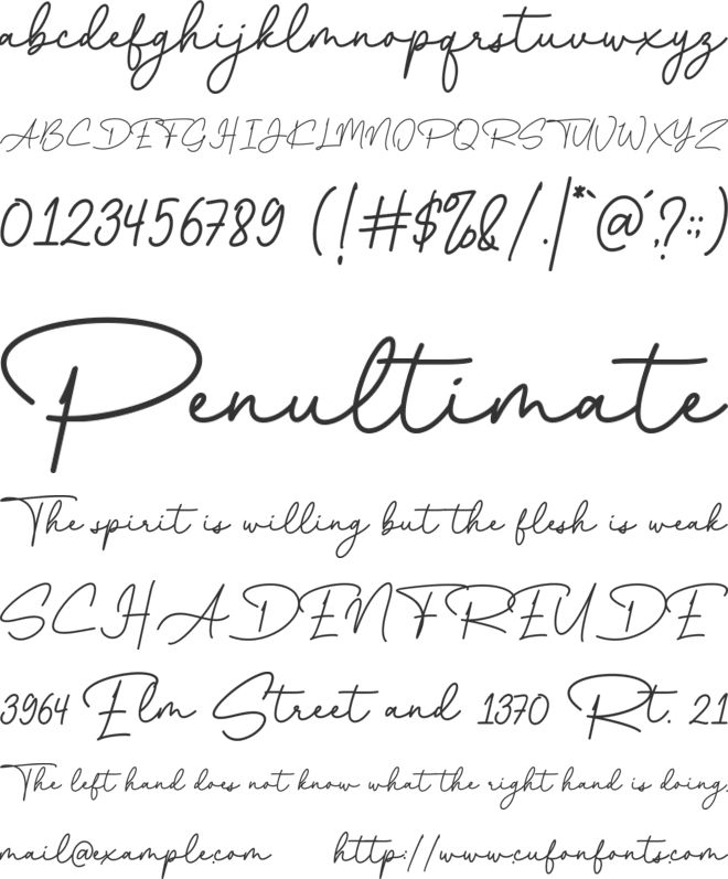 Pretty Dahlia font preview