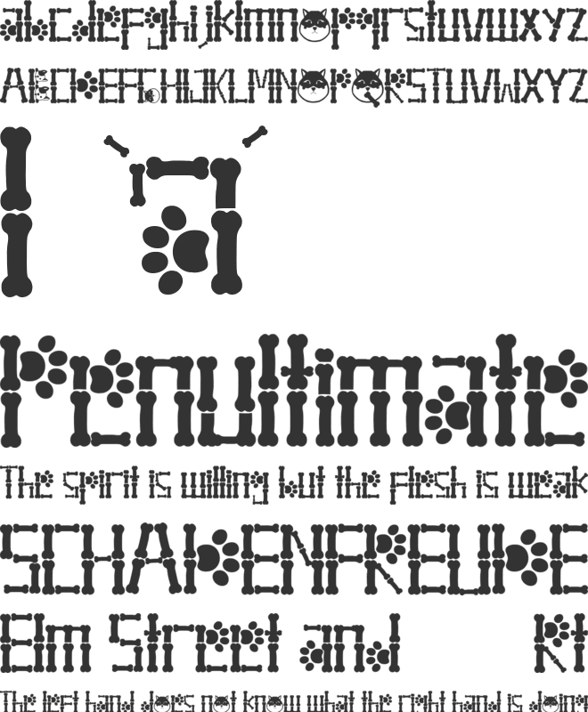 Cute Dog font preview