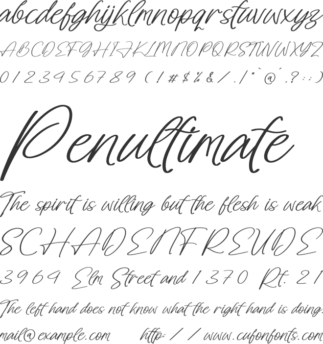 Herllothy Shorthem font preview