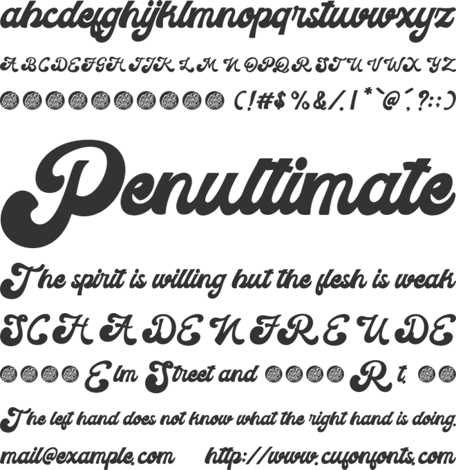 Metroni font preview