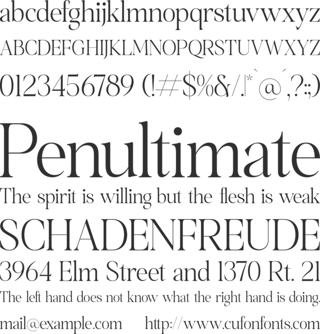 Chentalle font preview
