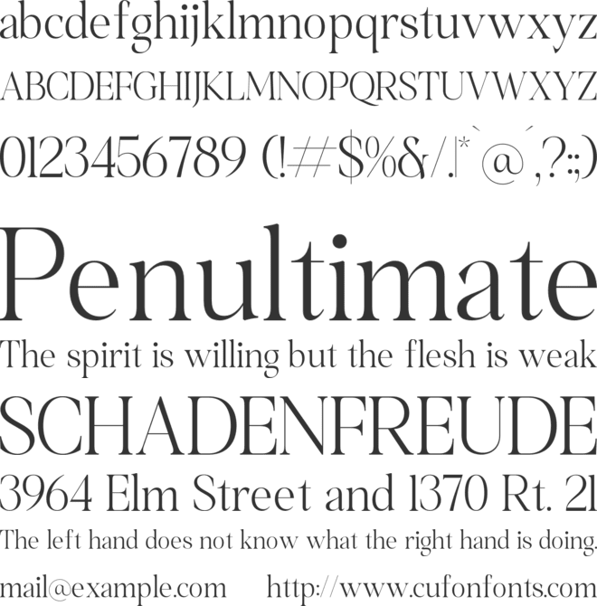 Chentalle font preview