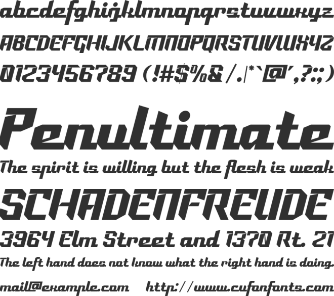 Racing Games font preview