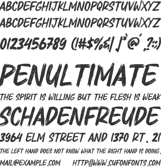 Brushfire font preview