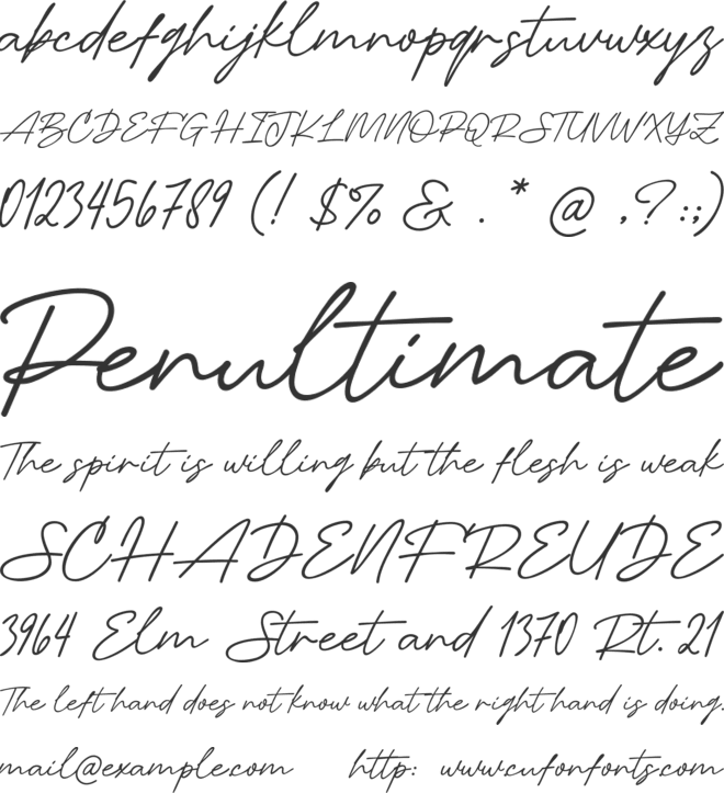 Sunday April font preview