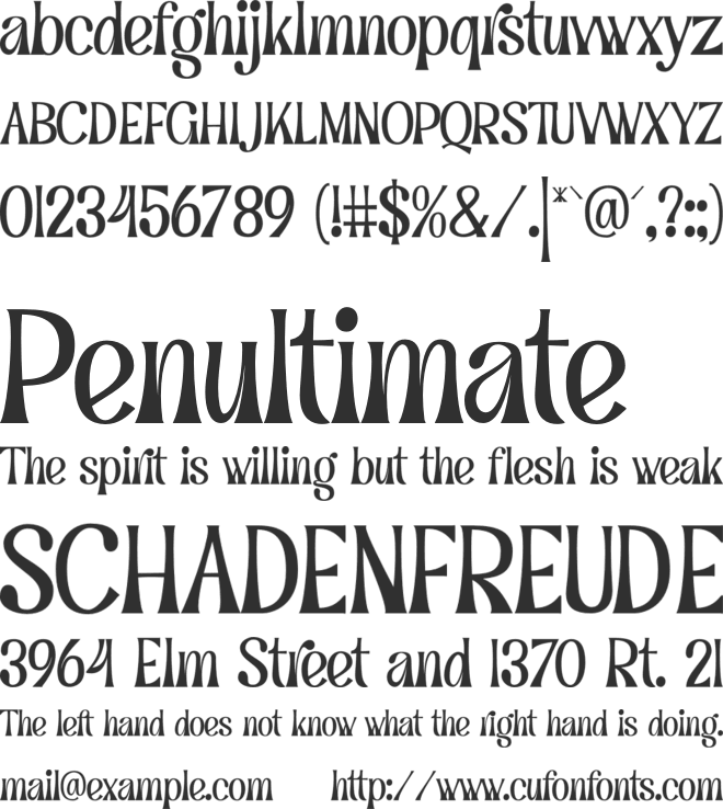 Grand Paradiso font preview