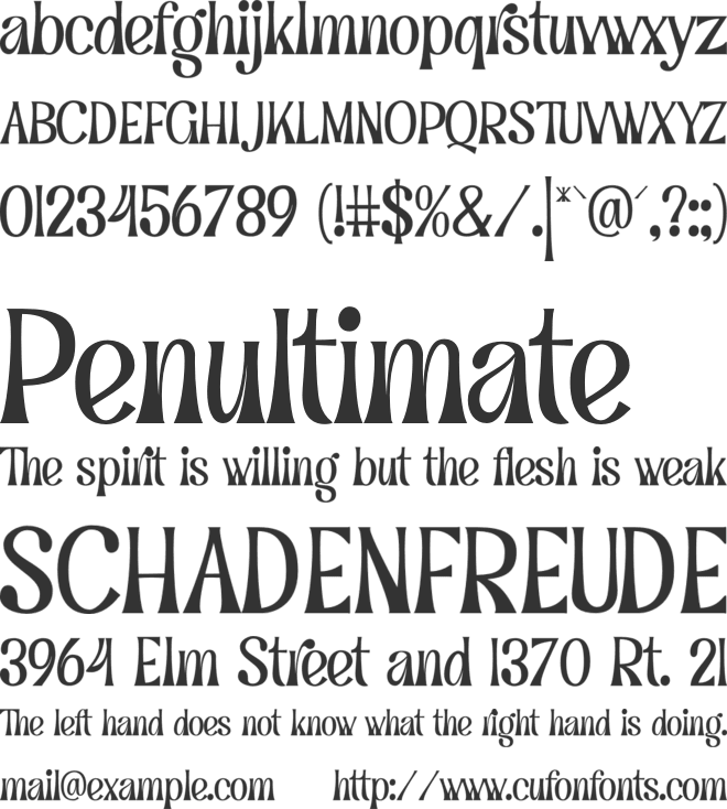 Grand Paradiso font preview