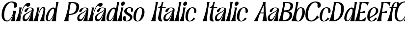 Grand Paradiso Italic Italic font