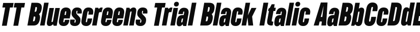 TT Bluescreens Trial Black Italic font