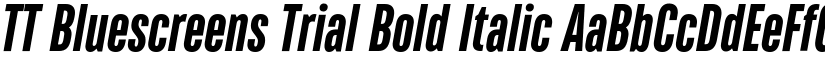 TT Bluescreens Trial Bold Italic font