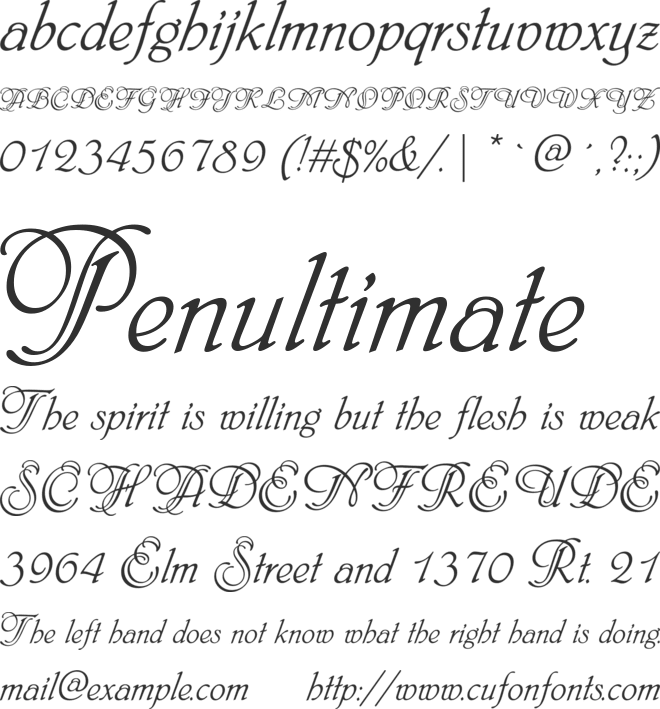 UTM Swashes font preview