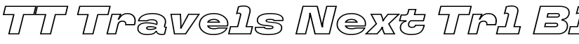 TT Travels Next Trl Blc Outline It font
