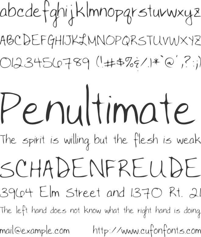 BettysHand font preview