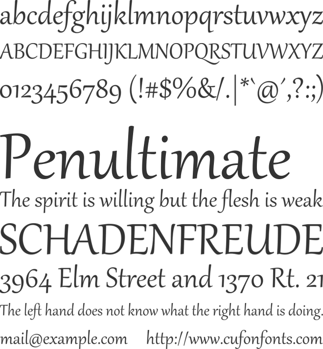 Gabriola font preview