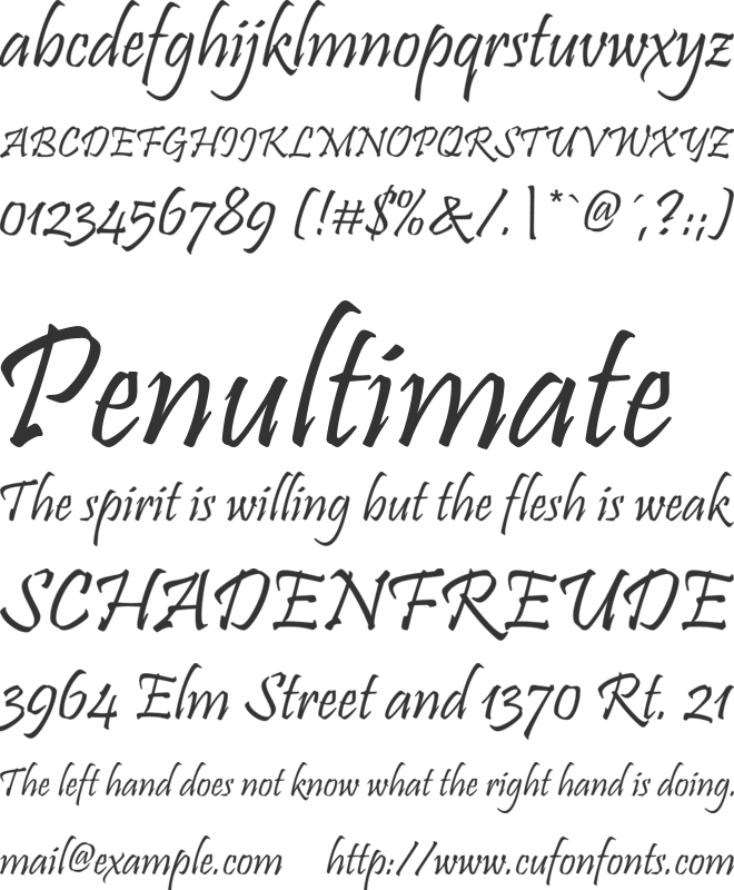Pristina font preview