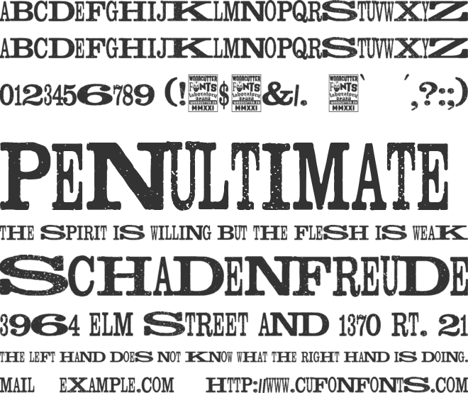 Madness Press font preview