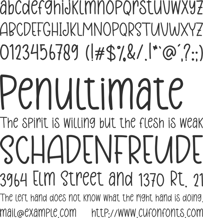 Hanging Christmas font preview