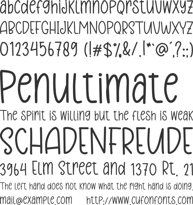 Hanging Christmas font preview