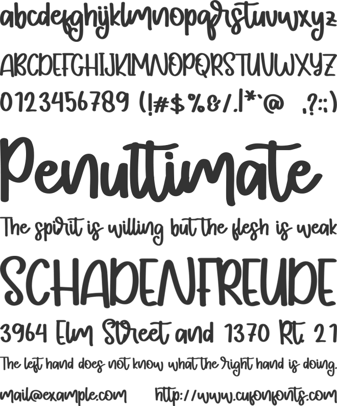 Bark Spears font preview