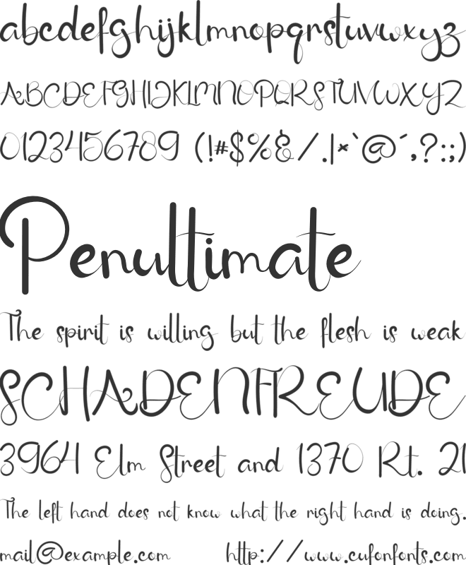 January Rain font preview