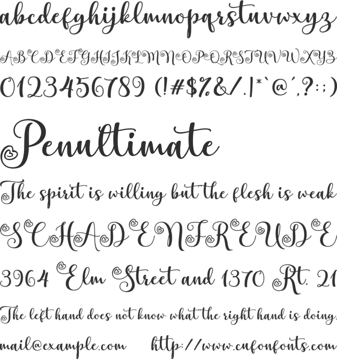 Heart Breath font preview