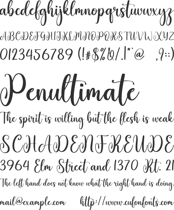 Hand Button font preview
