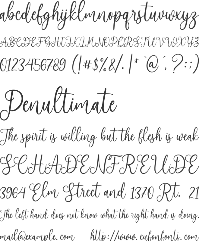 Anathelya font preview