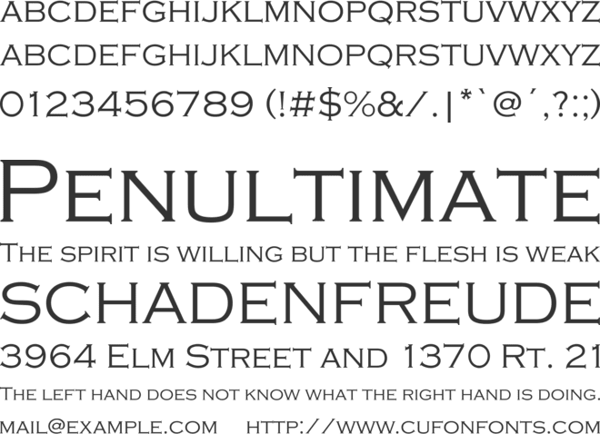 Copperplate Gothic Light font preview