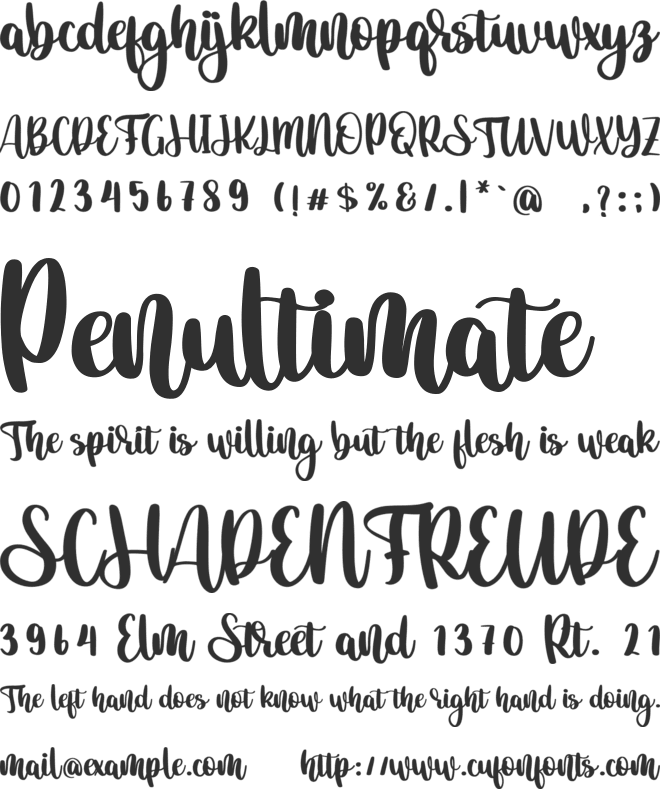 Snarled font preview