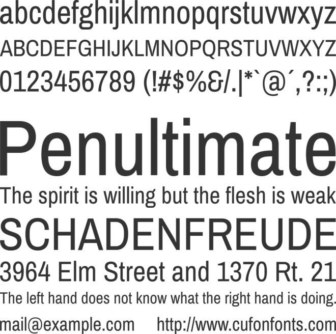 Archivo Narrow font preview