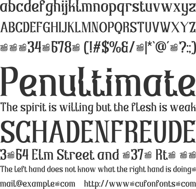 Gafinethtrial font preview