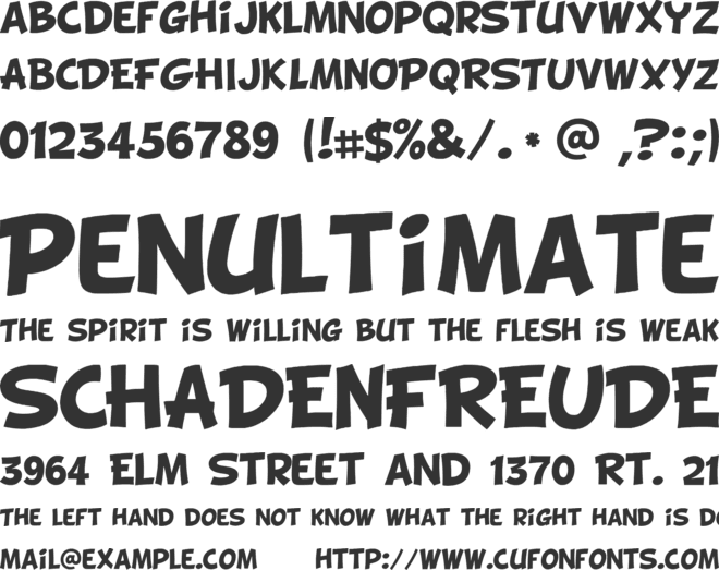 BD Cartoon Shout font preview