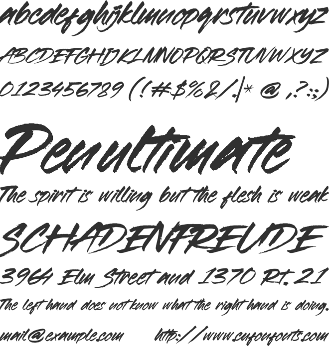 Rushway font preview