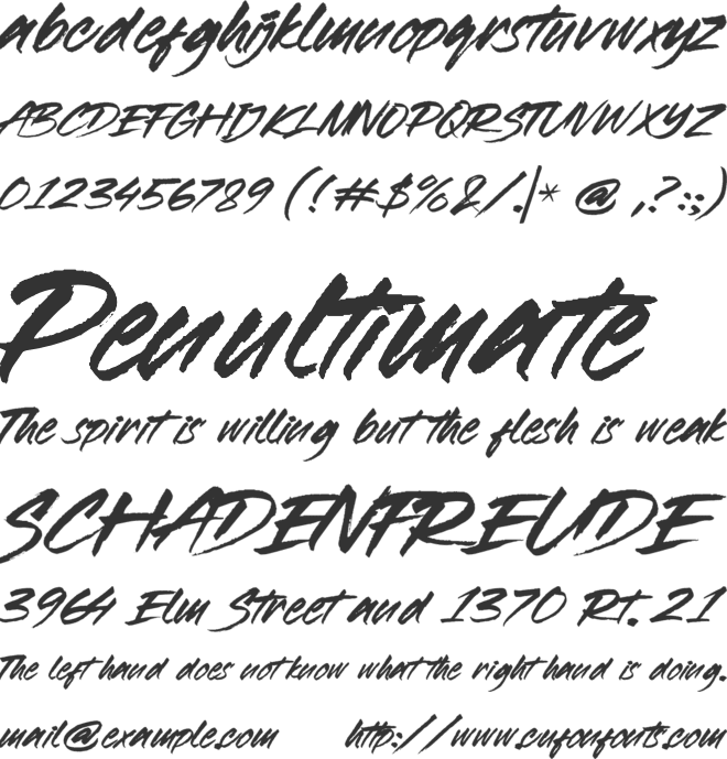 Rushway font preview