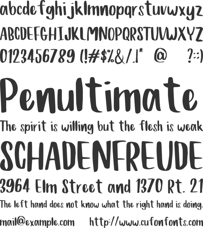 Damals Quelle font preview