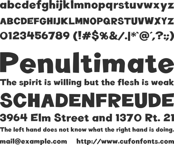 Toony font preview